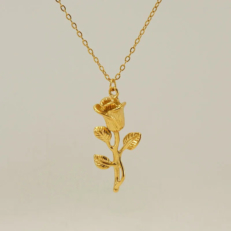 Vacation Modern Style Fruit Rose Shell Stainless Steel Plating 18K Gold Plated Pendant Necklace Long Necklace_colorza_1