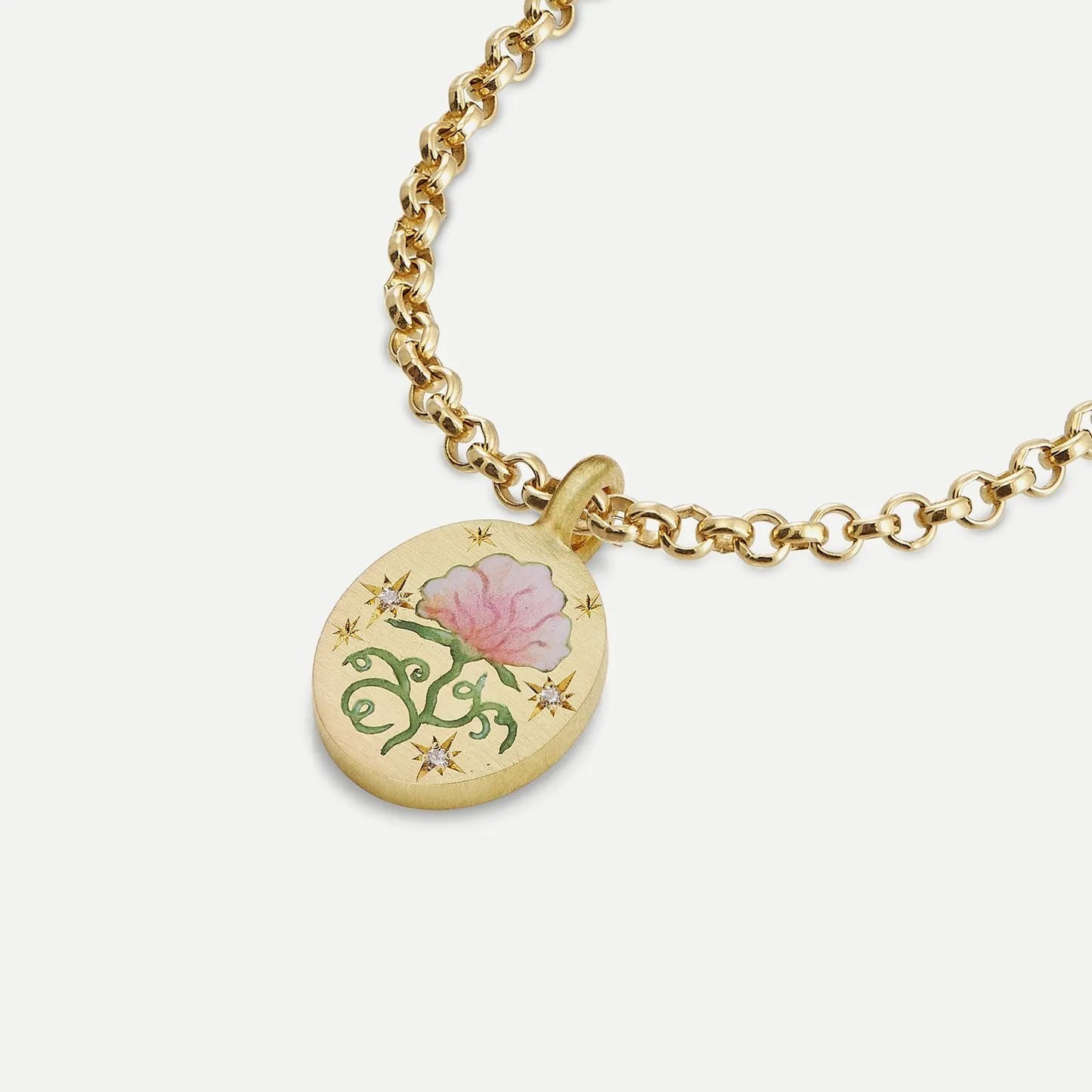 Retro Sweet Classic Style Flower Stainless Steel Plating 18K Gold Plated Pendant Necklace_colorza_3