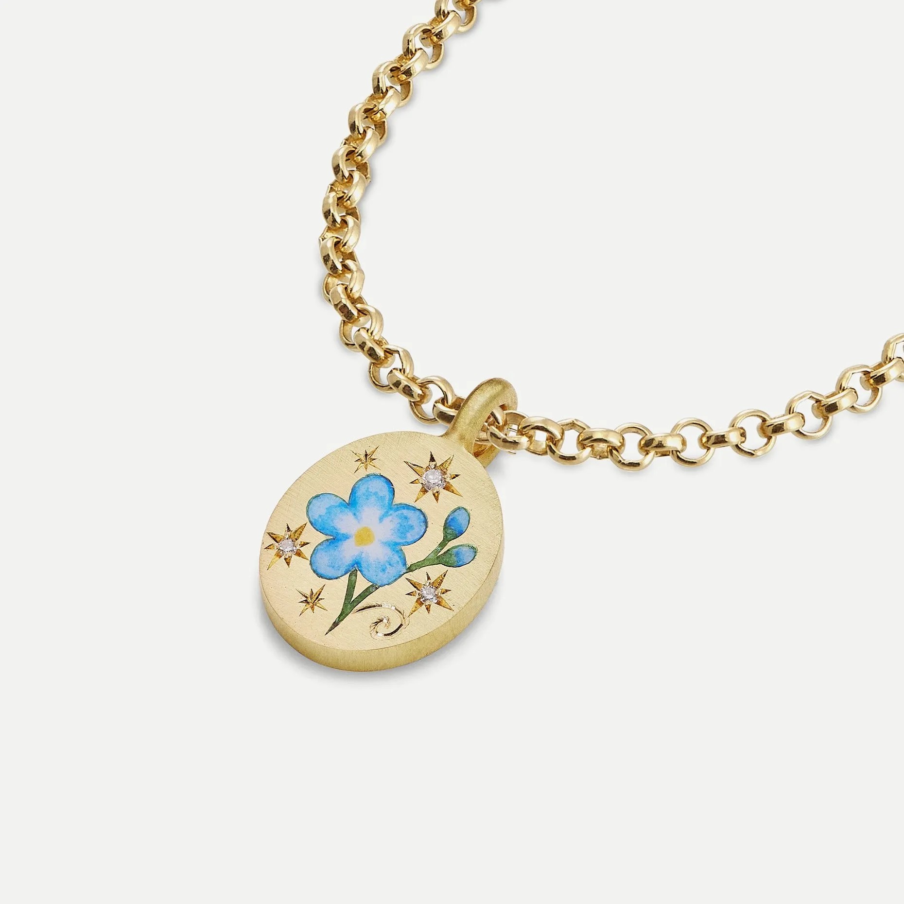 Retro Sweet Classic Style Flower Stainless Steel Plating 18K Gold Plated Pendant Necklace_colorza_4