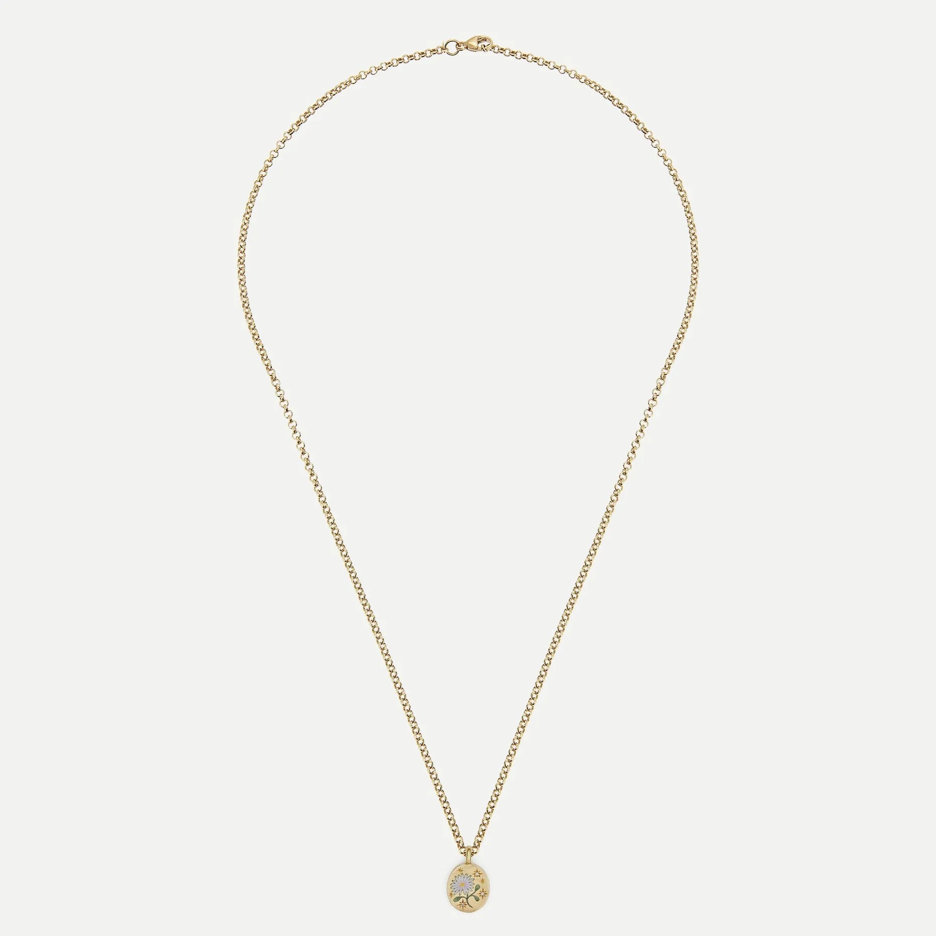 Retro Sweet Classic Style Flower Stainless Steel Plating 18K Gold Plated Pendant Necklace_colorza_6