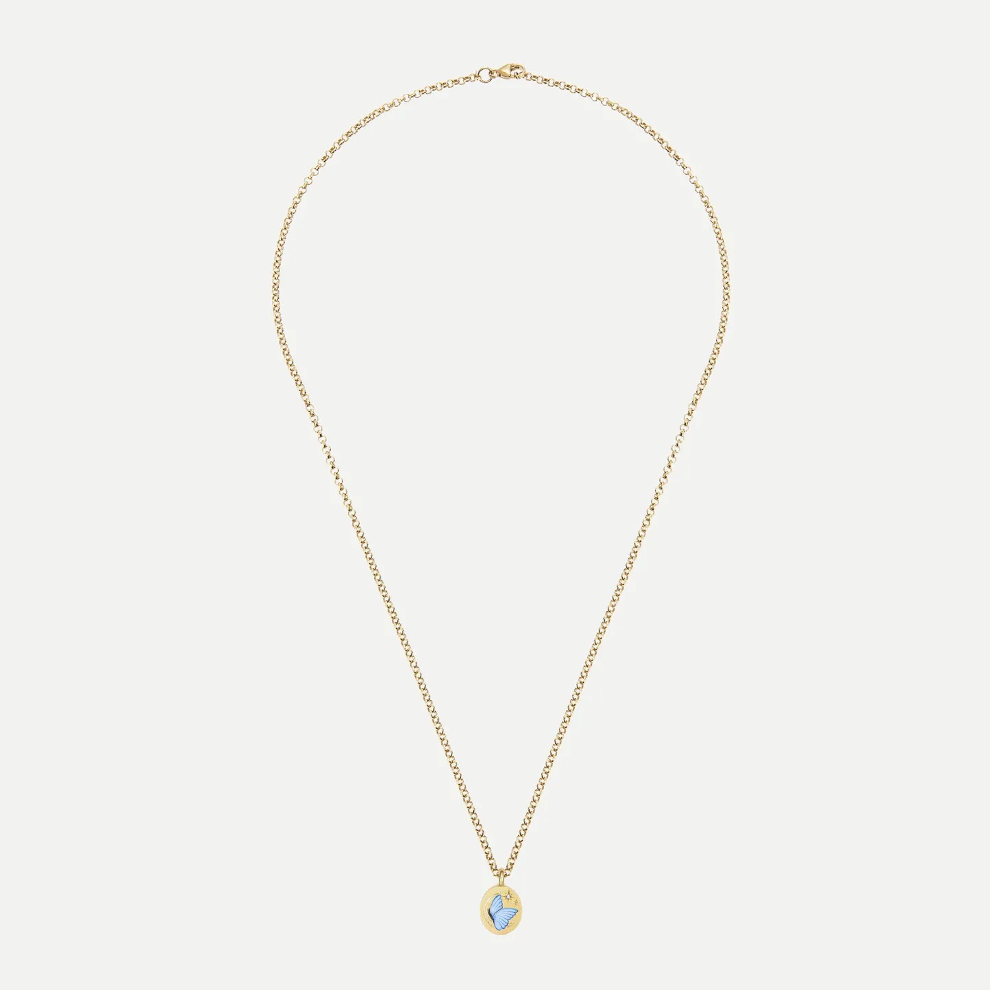 Retro Simple Style Butterfly Stainless Steel Plating Inlay Zircon 18K Gold Plated Pendant Necklace Long Necklace_colorza_1