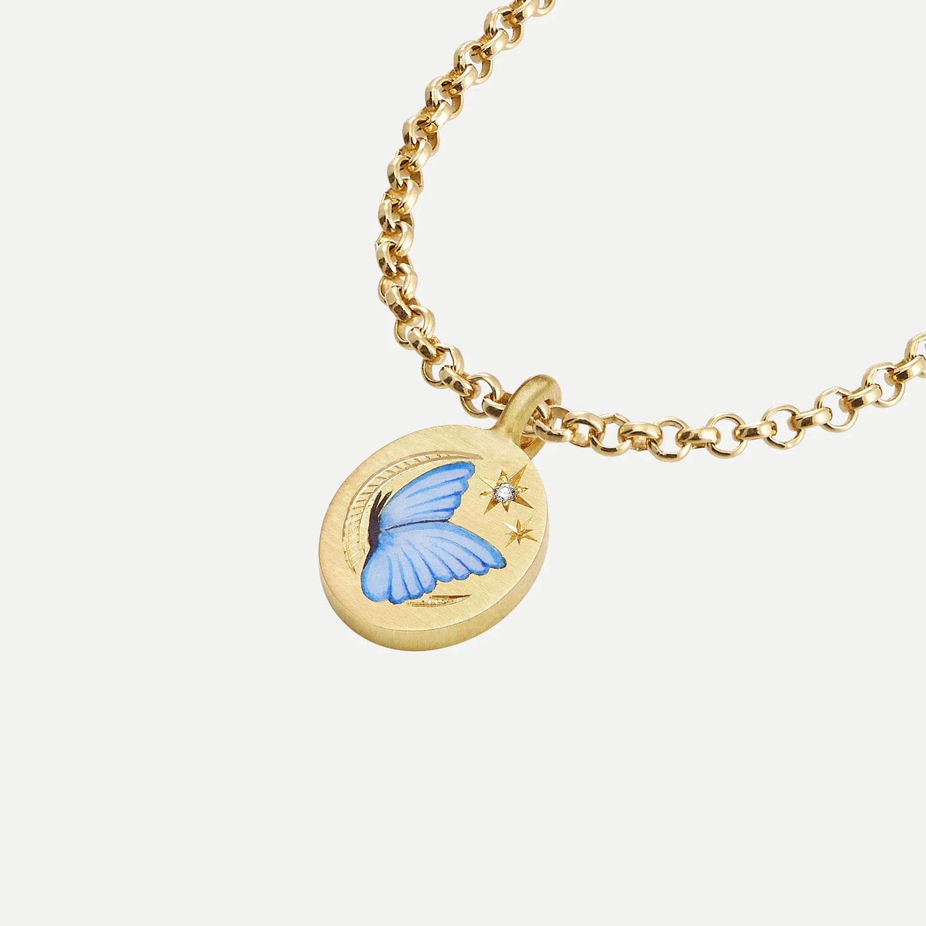 Retro Simple Style Butterfly Stainless Steel Plating Inlay Zircon 18K Gold Plated Pendant Necklace Long Necklace_colorza_3