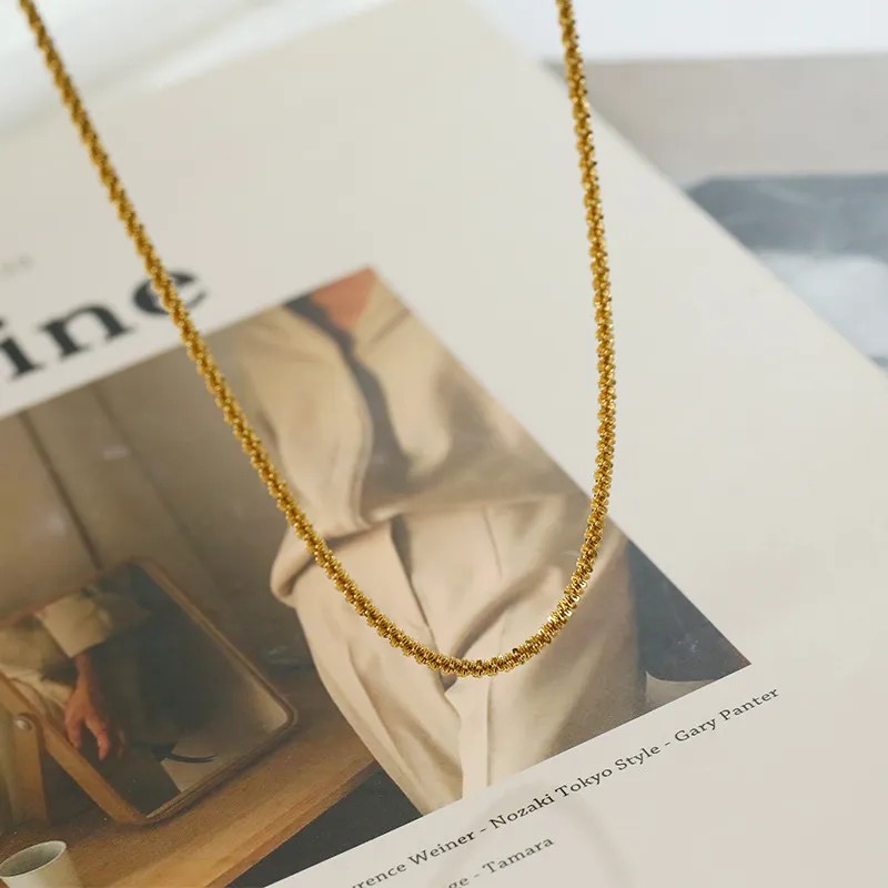IG Style Simple Style Solid Color Titanium Steel Plating 18K Gold Plated Necklace_colorza_1