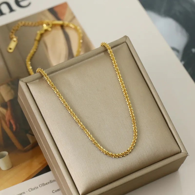 IG Style Simple Style Solid Color Titanium Steel Plating 18K Gold Plated Necklace_colorza_5