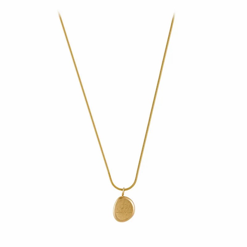 IG Style Simple Style Letter Solid Color Titanium Steel Plating 18K Gold Plated Pendant Necklace_colorza_5
