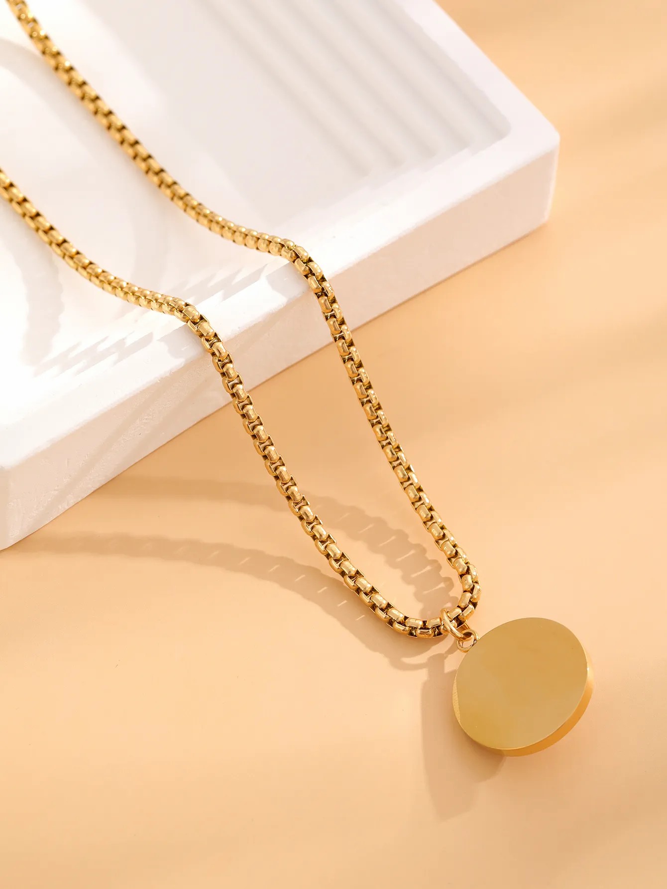 Retro Classic Style Star Heart Shape Flower Titanium Steel Enamel Plating Gold Plated Necklace_colorza_4