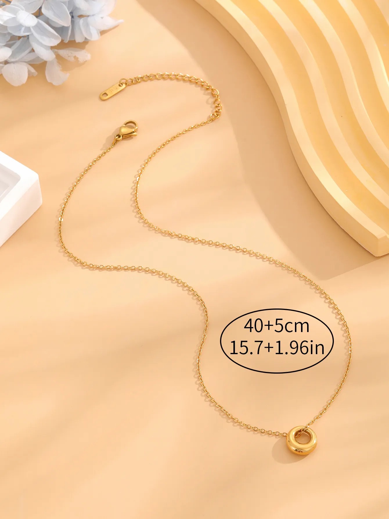 Retro Classic Style Geometric Titanium Steel Plating Gold Plated Pendant Necklace_colorza_2