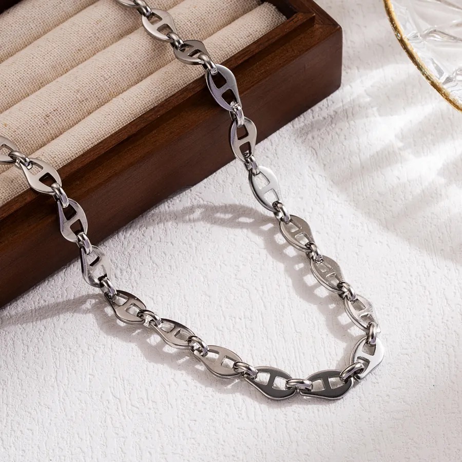 IG Style Casual Simple Style Solid Color Stainless Steel 18K Gold Plated Necklace_colorza_2