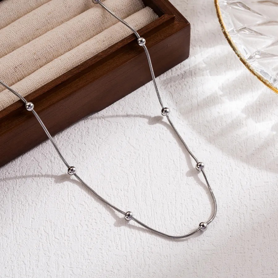 IG Style Casual Simple Style Solid Color Stainless Steel 18K Gold Plated Necklace_colorza_4