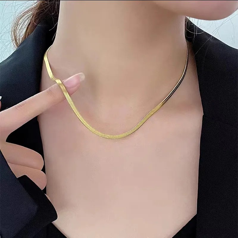 Casual Simple Style Solid Color Titanium Steel Plating 18K Gold Plated Necklace_colorza_1