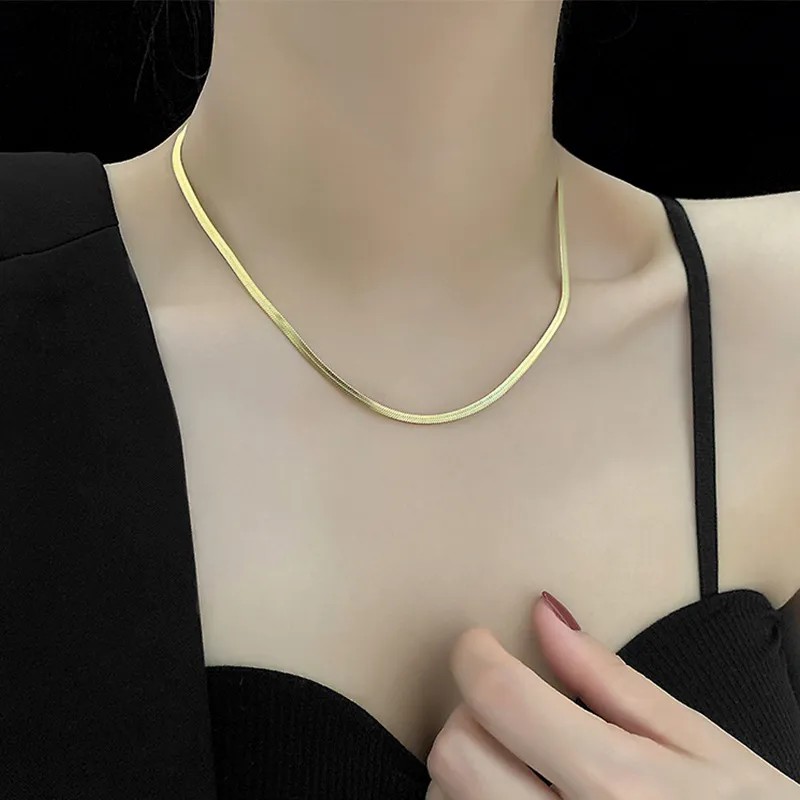 Casual Simple Style Solid Color Titanium Steel Plating 18K Gold Plated Necklace_colorza_2