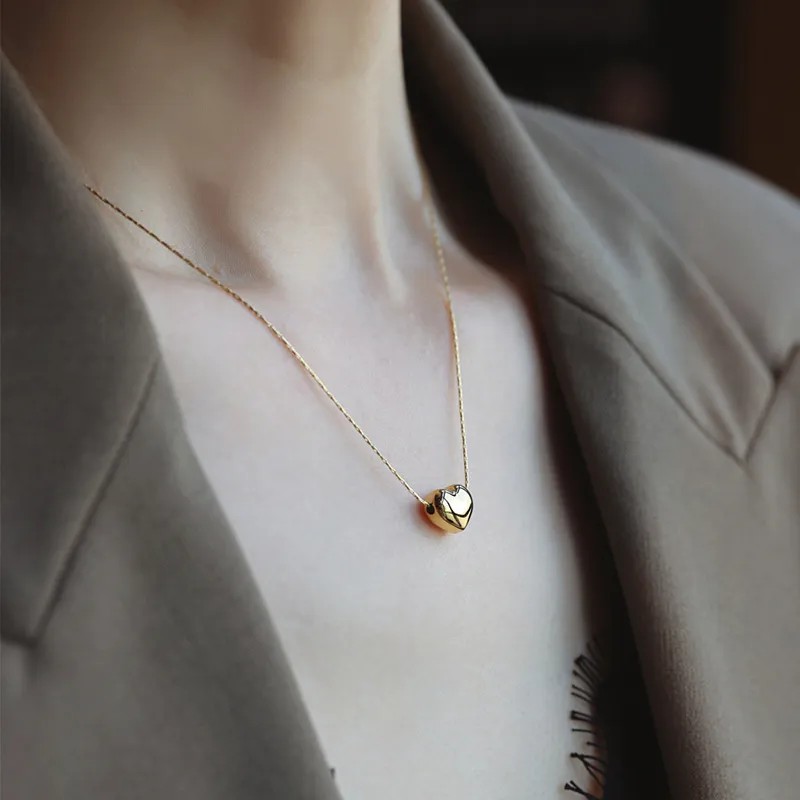Simple Style Classic Style Commute Heart Shape Titanium Steel Plating 18K Gold Plated Pendant Necklace_colorza_1