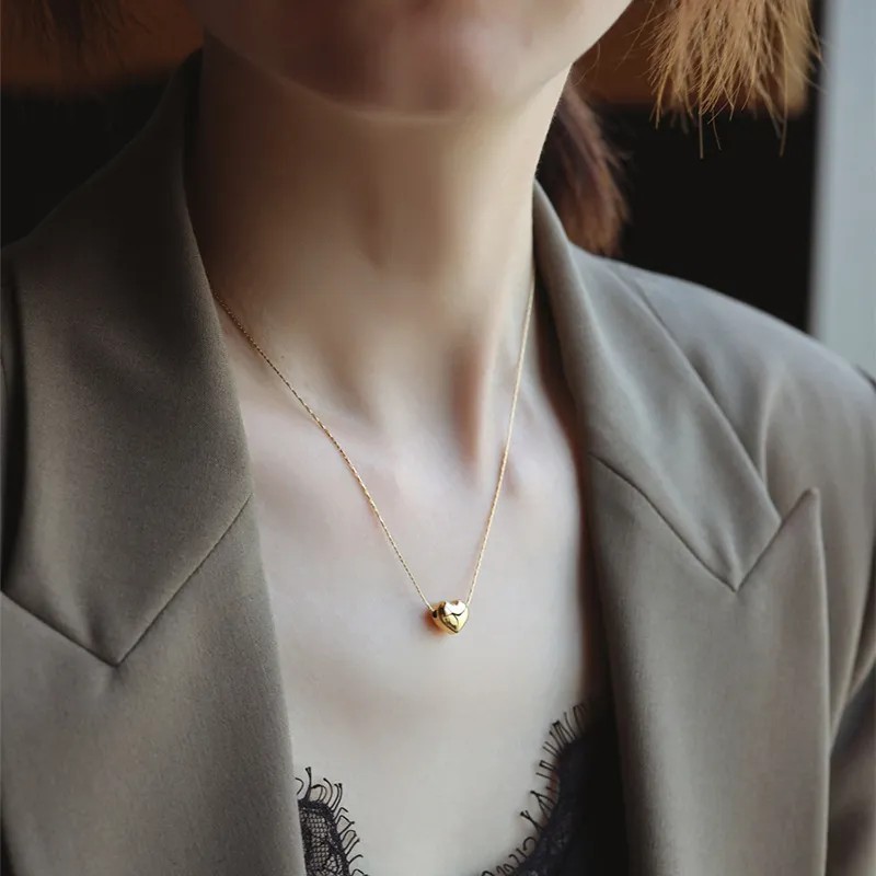 Simple Style Classic Style Commute Heart Shape Titanium Steel Plating 18K Gold Plated Pendant Necklace_colorza_3