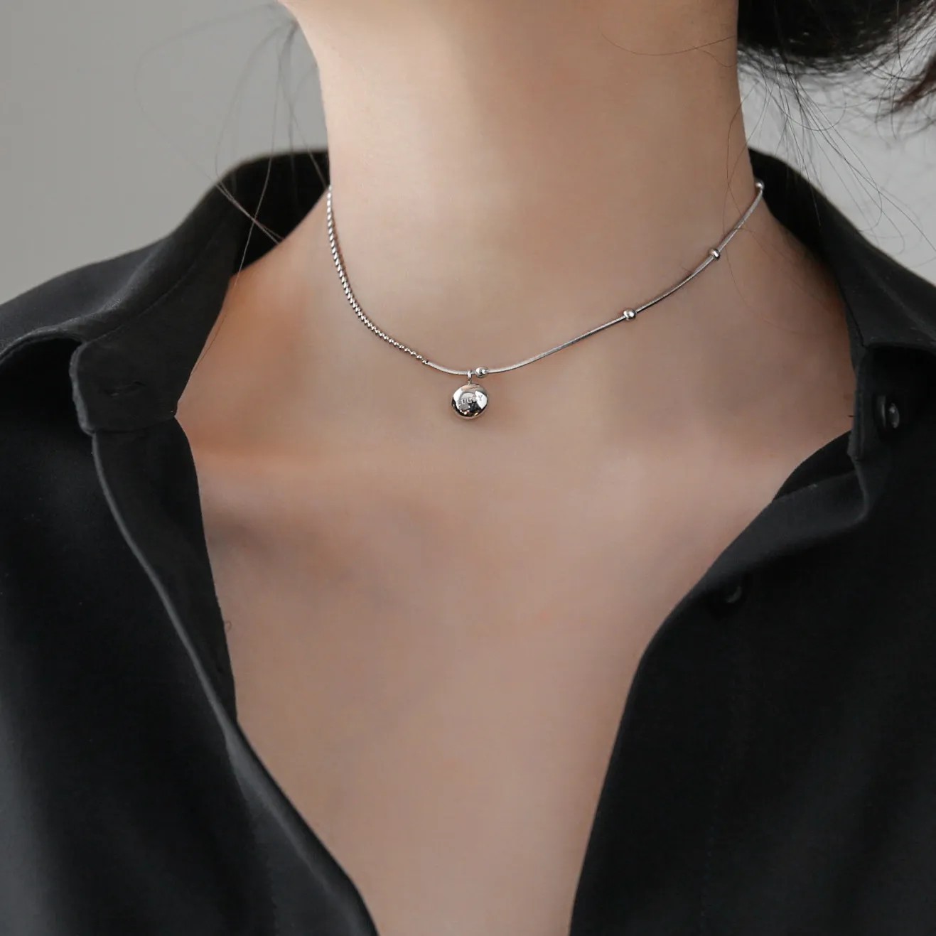 IG Style Simple Style Letter Ball Titanium Steel Plating 18K Gold Plated Pendant Necklace_colorza_3