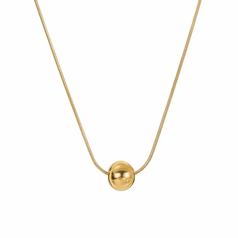 IG Style Solid Color Titanium Steel Plating 18K Gold Plated Necklace_colorza_5