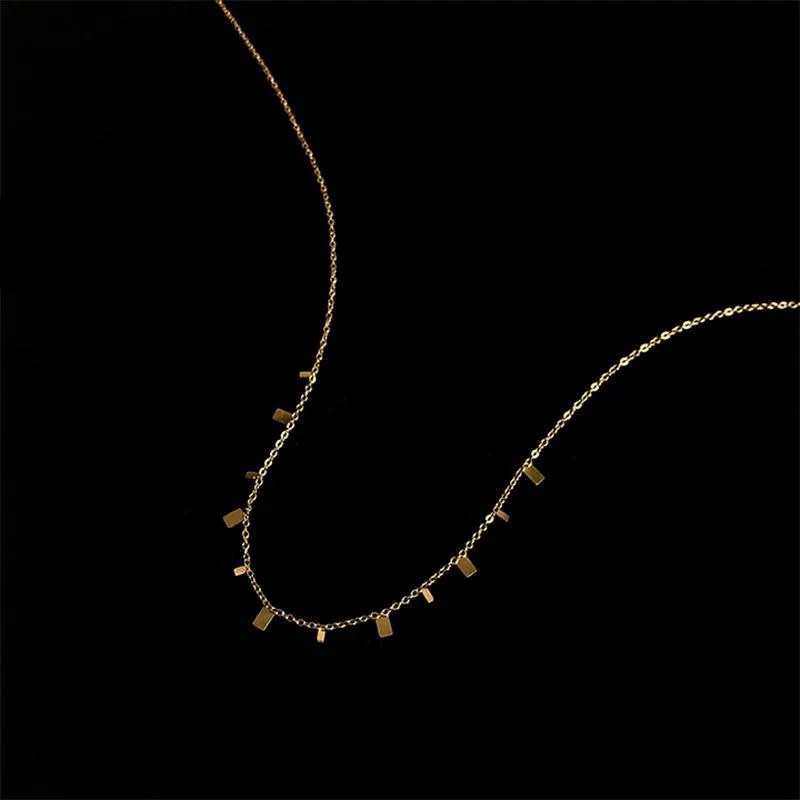 Simple Style Round Square Water Droplets Titanium Steel Plating 18K Gold Plated Necklace_colorza_2