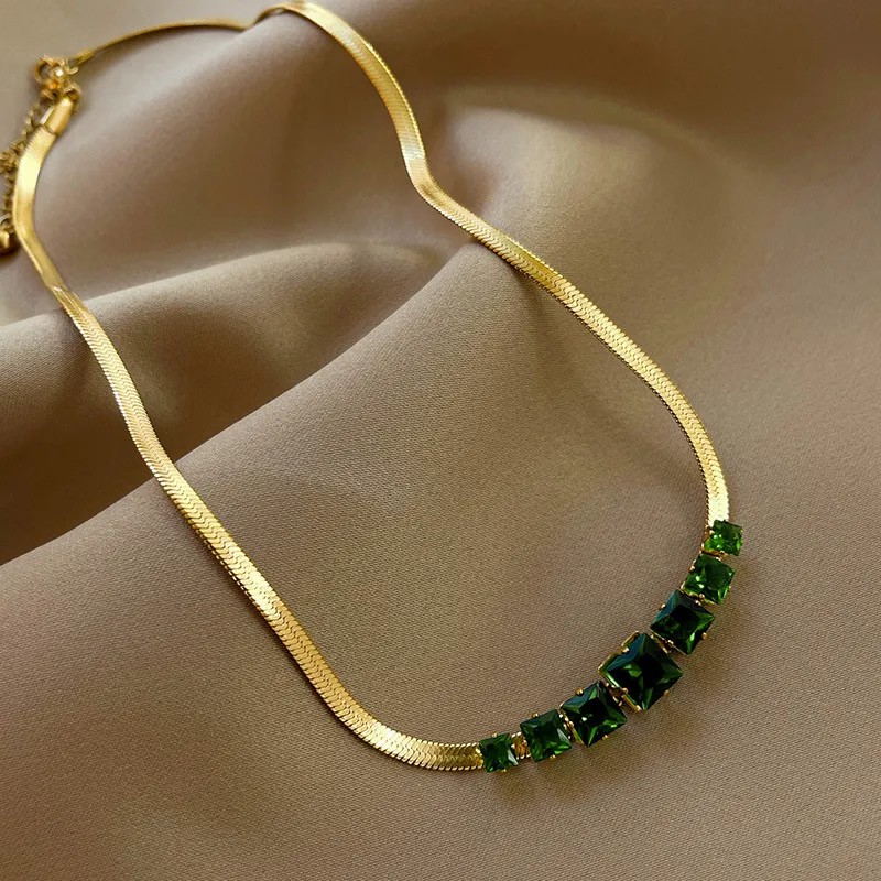 Nordic Style Solid Color Titanium Steel Plating 18K Gold Plated Necklace_colorza_2