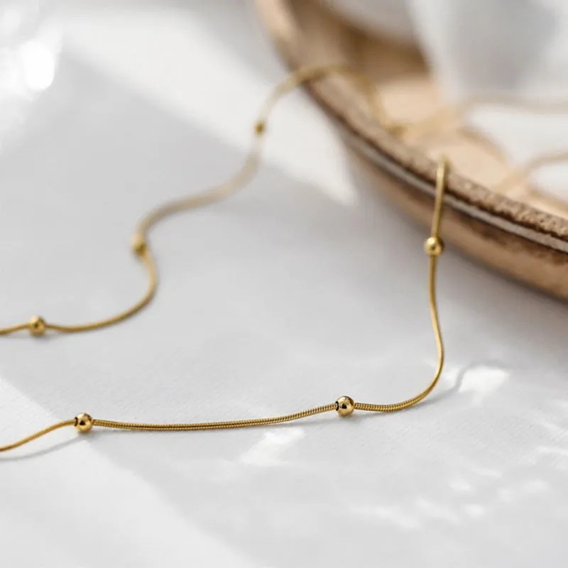IG Style Simple Style Solid Color Titanium Steel Plating 18K Gold Plated Necklace_colorza_1