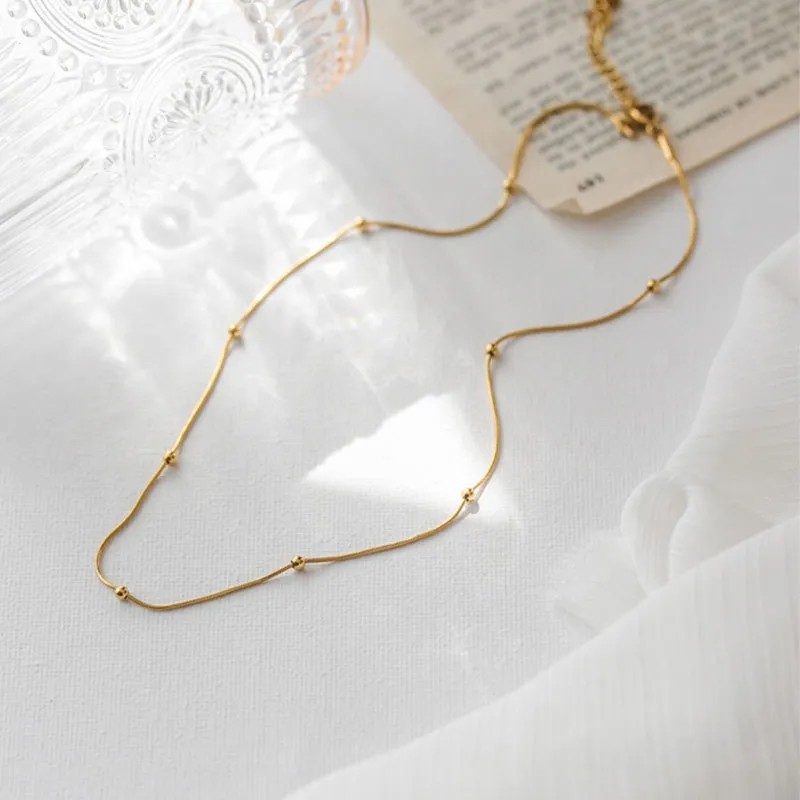 IG Style Simple Style Solid Color Titanium Steel Plating 18K Gold Plated Necklace_colorza_2