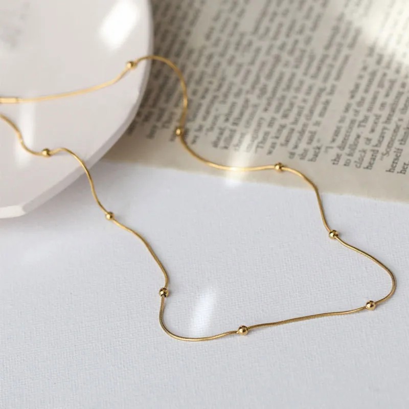 IG Style Simple Style Solid Color Titanium Steel Plating 18K Gold Plated Necklace_colorza_3