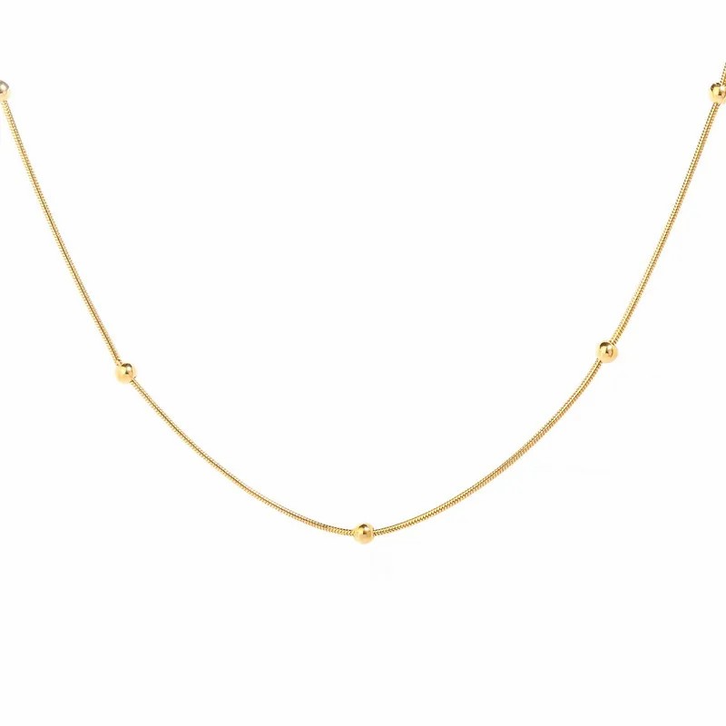 IG Style Simple Style Solid Color Titanium Steel Plating 18K Gold Plated Necklace_colorza_5