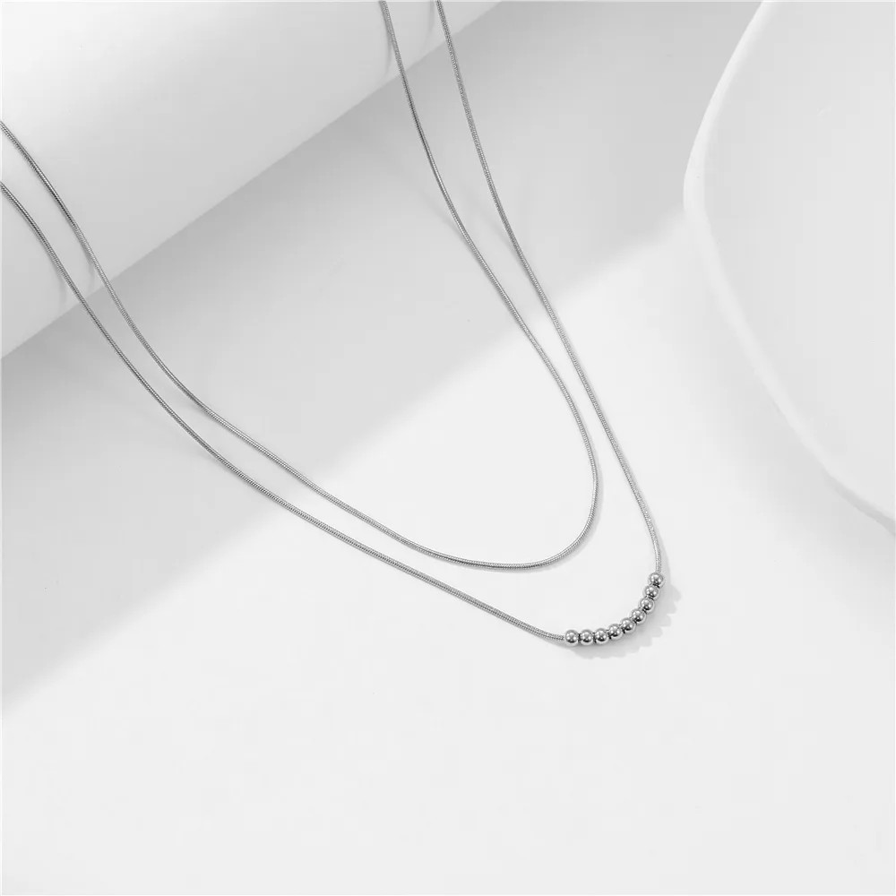 Simple Style Solid Color Titanium Steel Copper Tassel Plating 14K Gold Plated Necklace_colorza_5