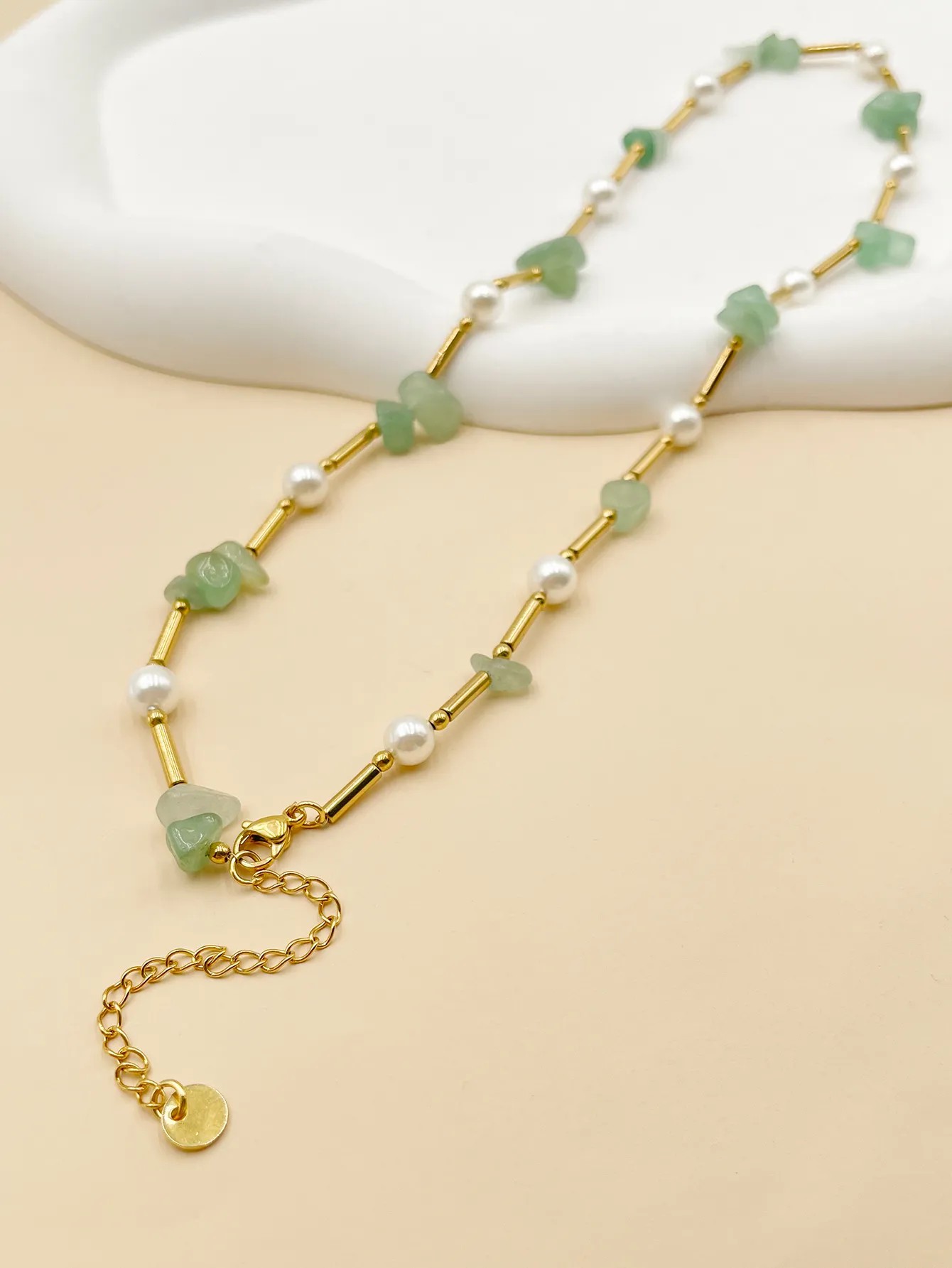 Casual Vacation Irregular Stainless Steel Gravel Patchwork Pearl Plating Gold Plated Necklace_colorza_2