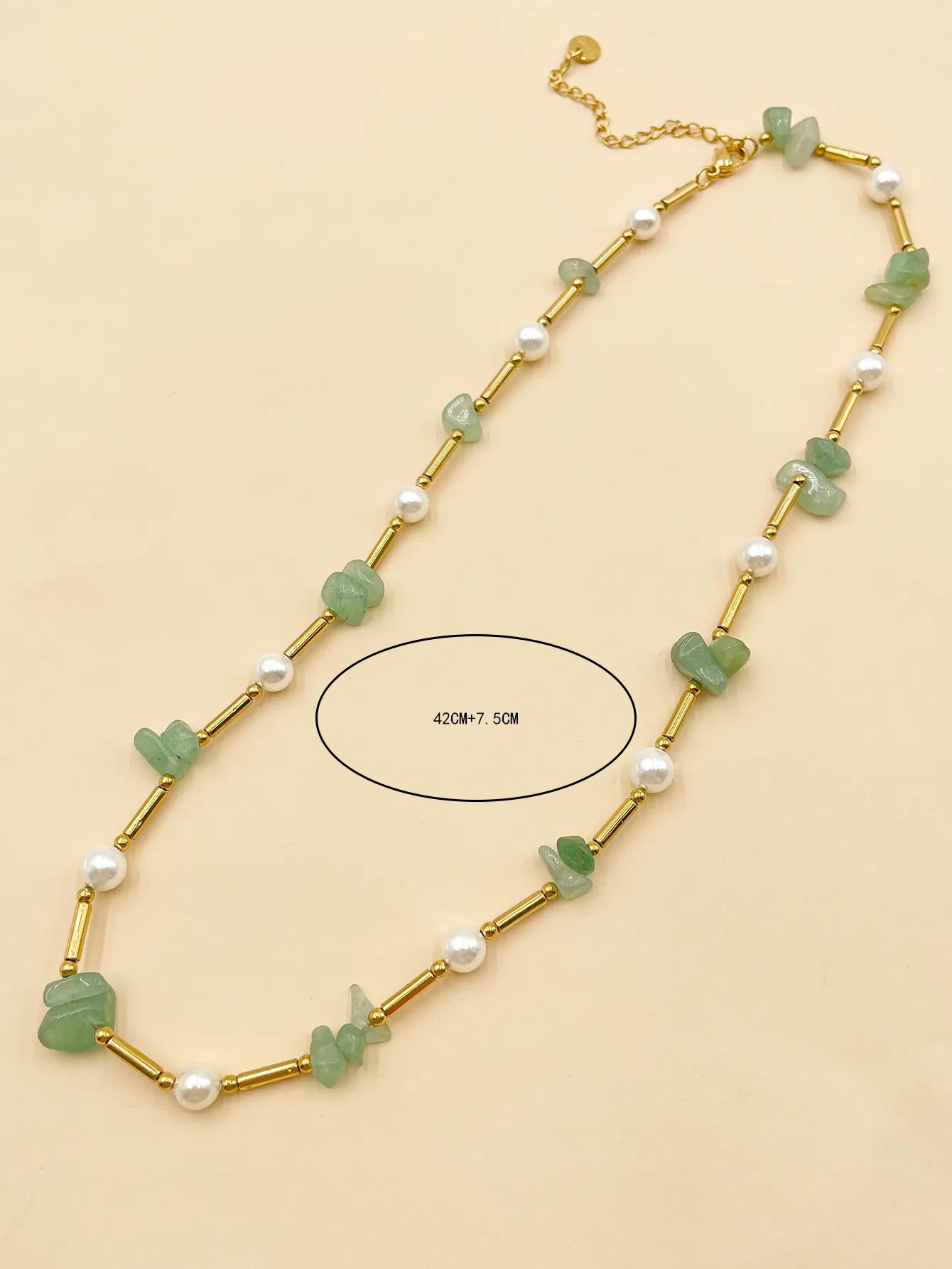 Casual Vacation Irregular Stainless Steel Gravel Patchwork Pearl Plating Gold Plated Necklace_colorza_3