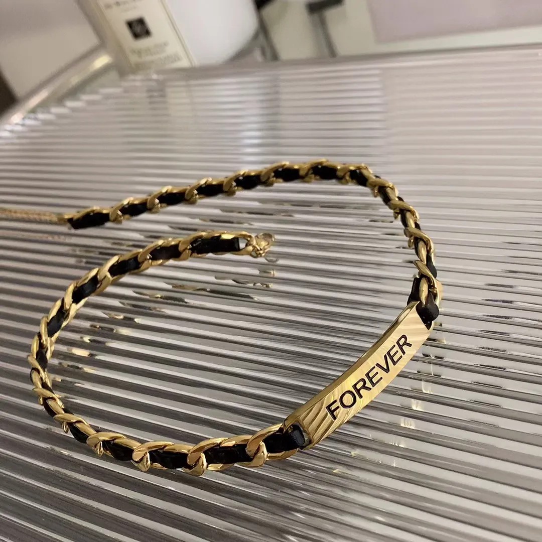 Vintage Style Solid Color Titanium Steel Plating 18K Gold Plated Necklace_colorza_3