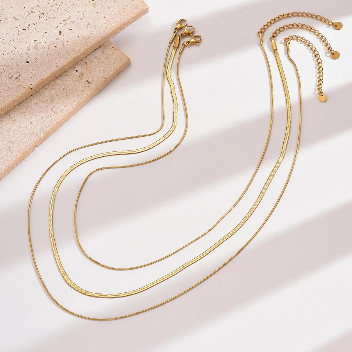 Hip-Hop Simple Style Solid Color Stainless Steel Plating 14K Gold Plated Necklace_colorza_2
