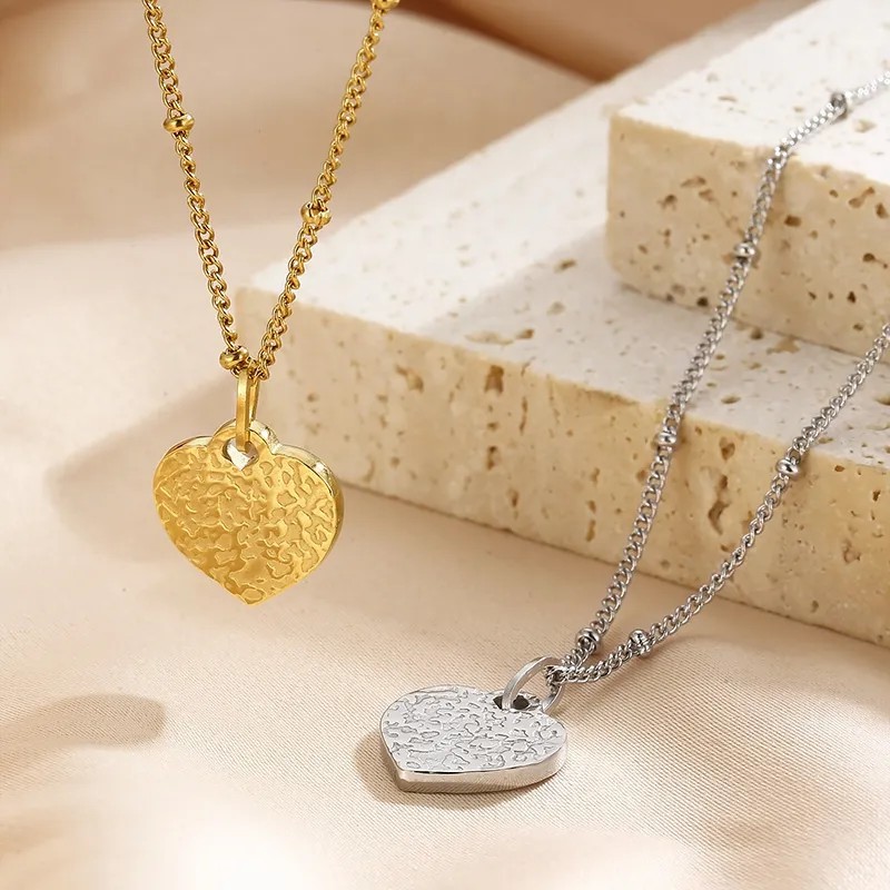 Modern Style Heart Shape Stainless Steel Titanium Steel Plating 18K Gold Plated Pendant Necklace_colorza_7