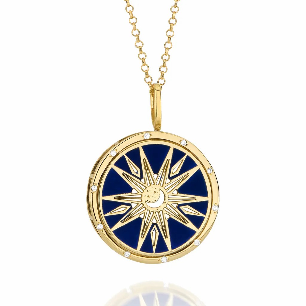 Casual Star Moon Eye Stainless Steel Plating Carving 18K Gold Plated Pendant Necklace_colorza_2