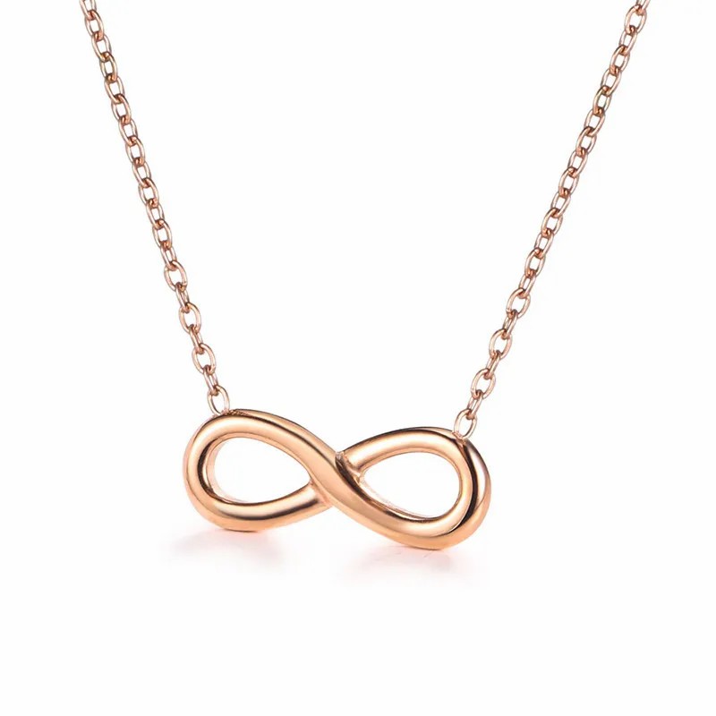 Simple Style Infinity Titanium Steel Plating 18K Gold Plated Necklace_colorza_3