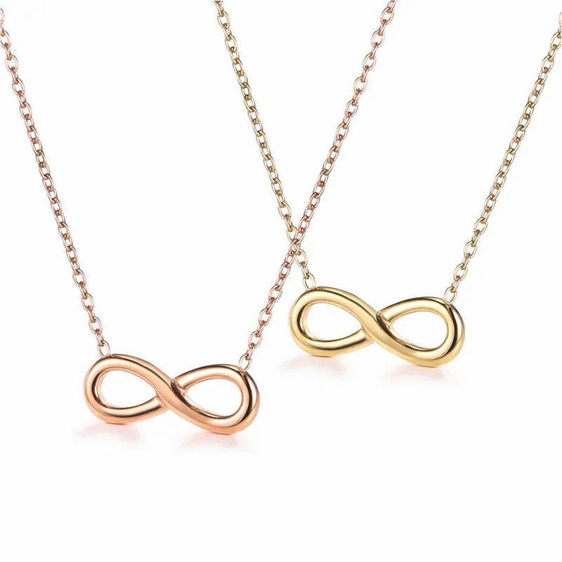 Simple Style Infinity Titanium Steel Plating 18K Gold Plated Necklace_colorza_5