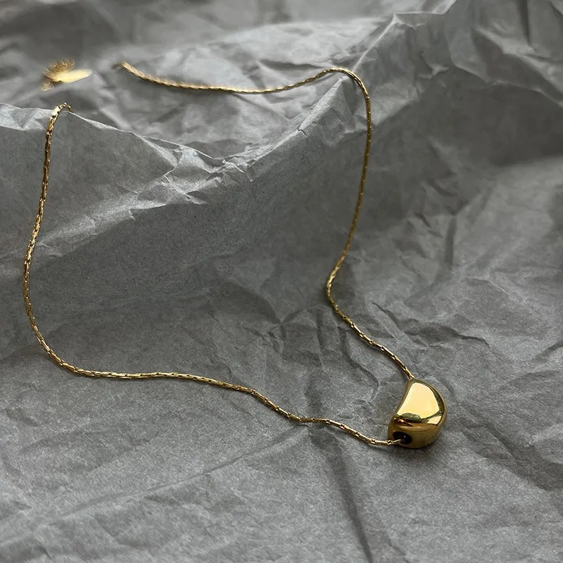 Simple Style Pea Titanium Steel Plating 18K Gold Plated Necklace_colorza_1