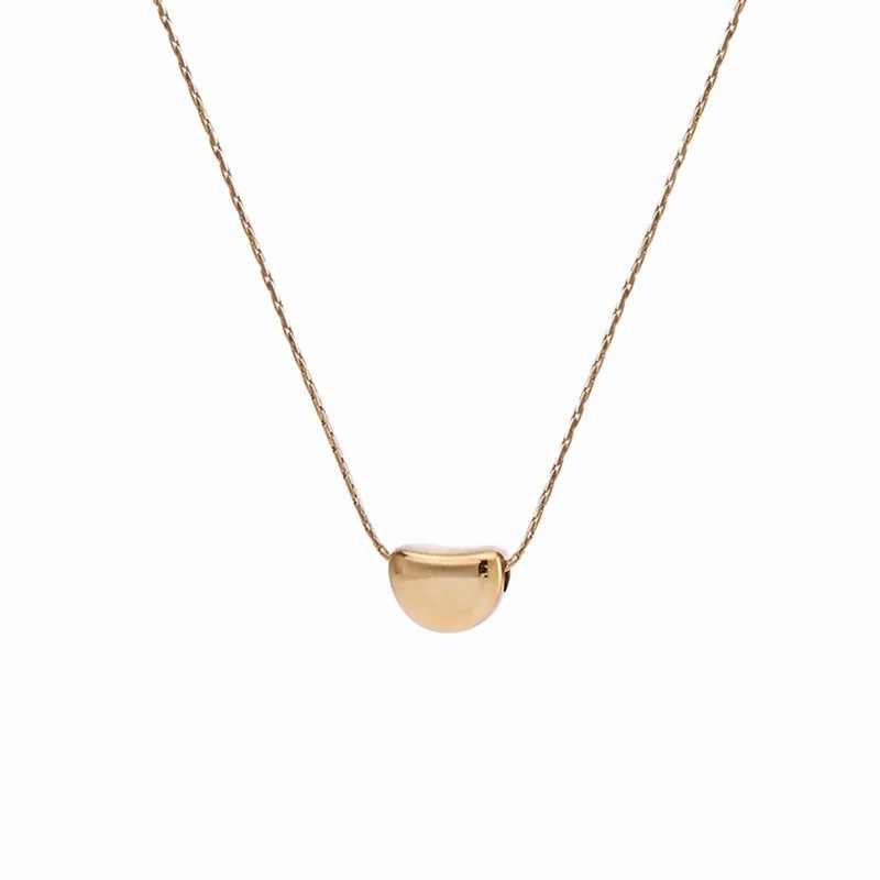 Simple Style Pea Titanium Steel Plating 18K Gold Plated Necklace_colorza_4
