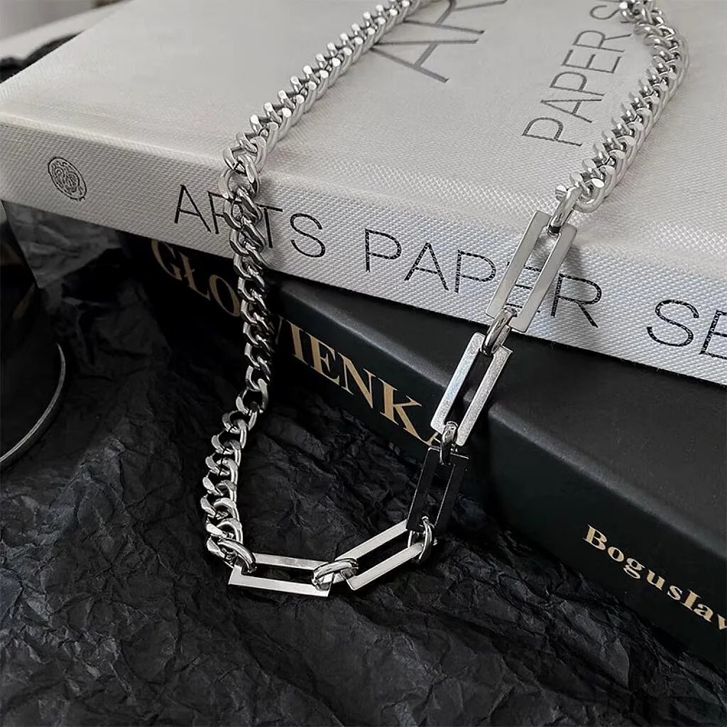 Simple Style Color Block Titanium Steel Plating 18K Gold Plated Necklace_colorza_3