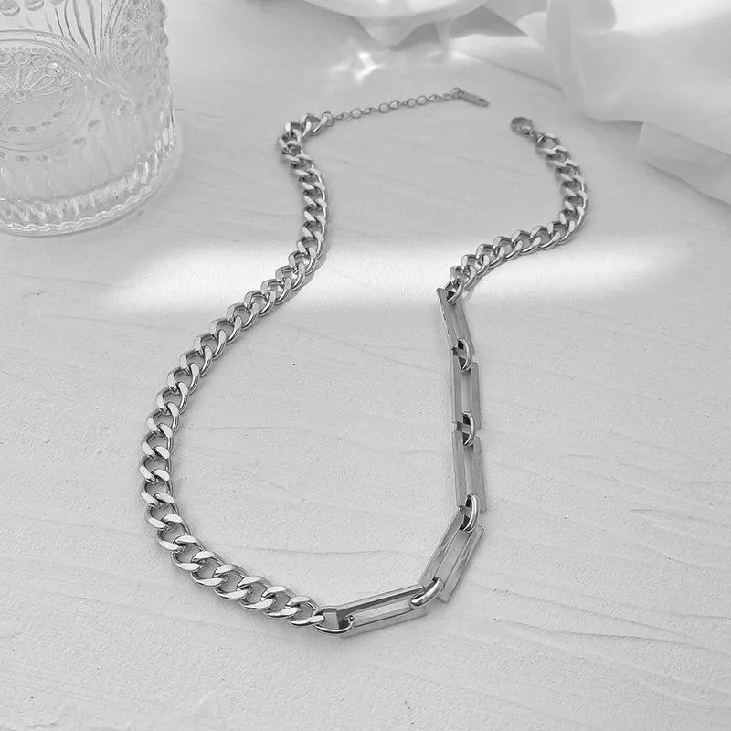 Simple Style Color Block Titanium Steel Plating 18K Gold Plated Necklace_colorza_4