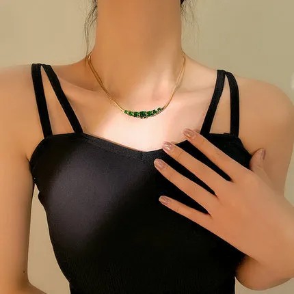Casual Simple Style Square Stainless Steel Plating Inlay Zircon 18K Gold Plated Necklace_colorza_2