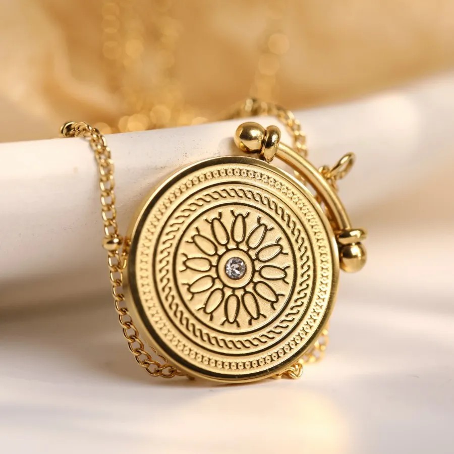 Casual Vintage Style Classic Style Coin Stainless Steel Plating Carving 18K Gold Plated Layered Necklaces_colorza_6