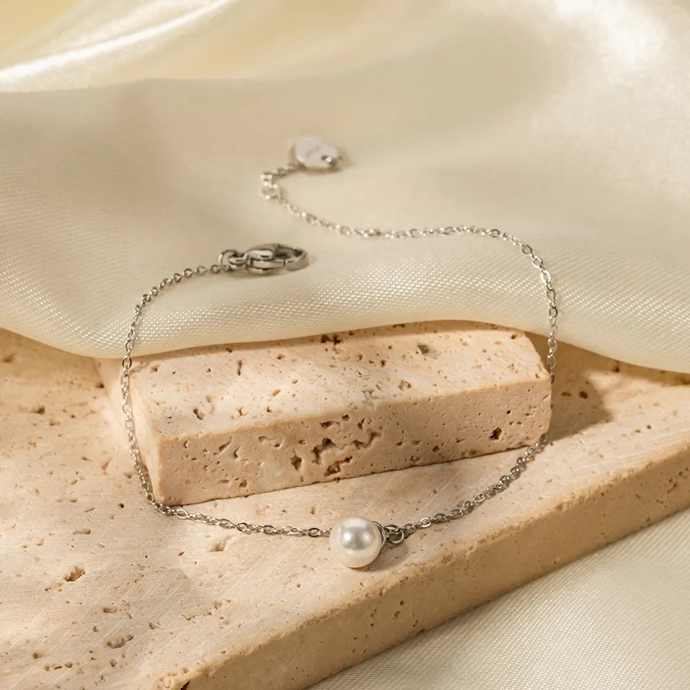 Lady Pearl Stainless Steel Plating Inlay Artificial Pearls 18K Gold Plated Pendant Necklace_colorza_5
