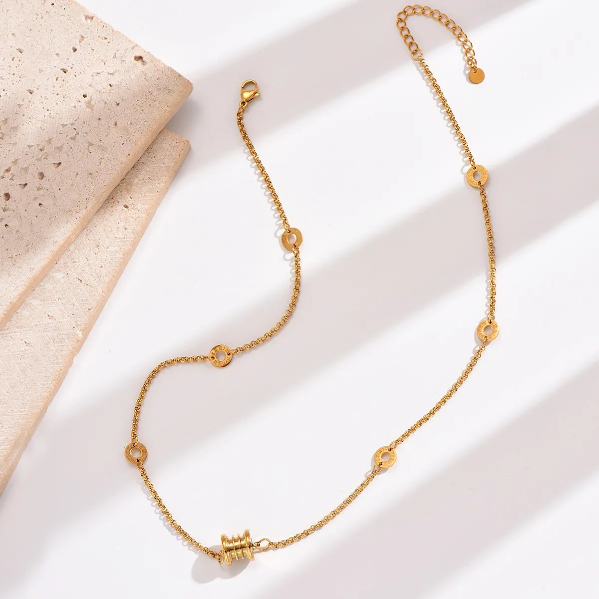 Elegant Simple Style Round Stainless Steel Plating 14K Gold Plated Necklace_colorza_2
