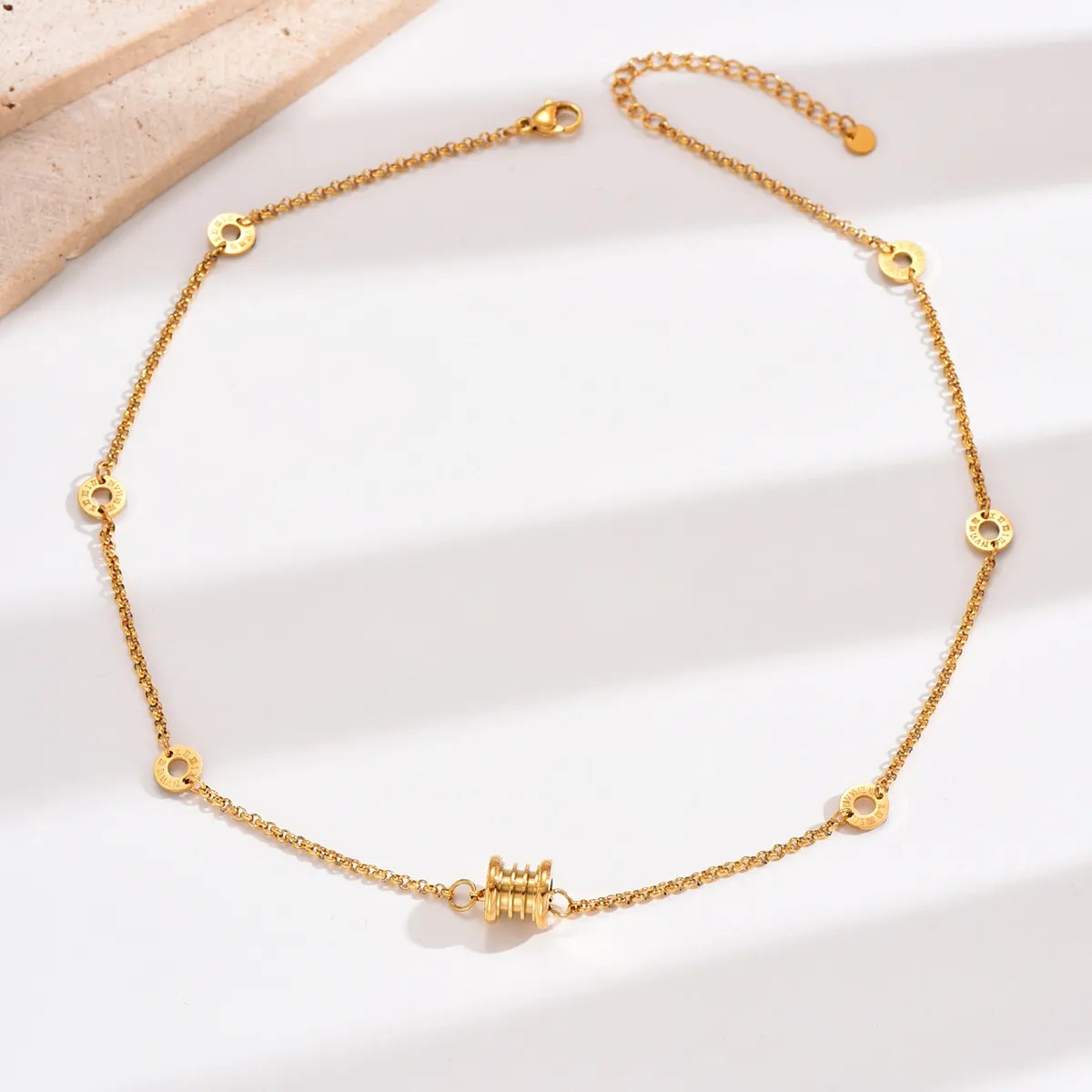 Elegant Simple Style Round Stainless Steel Plating 14K Gold Plated Necklace_colorza_3