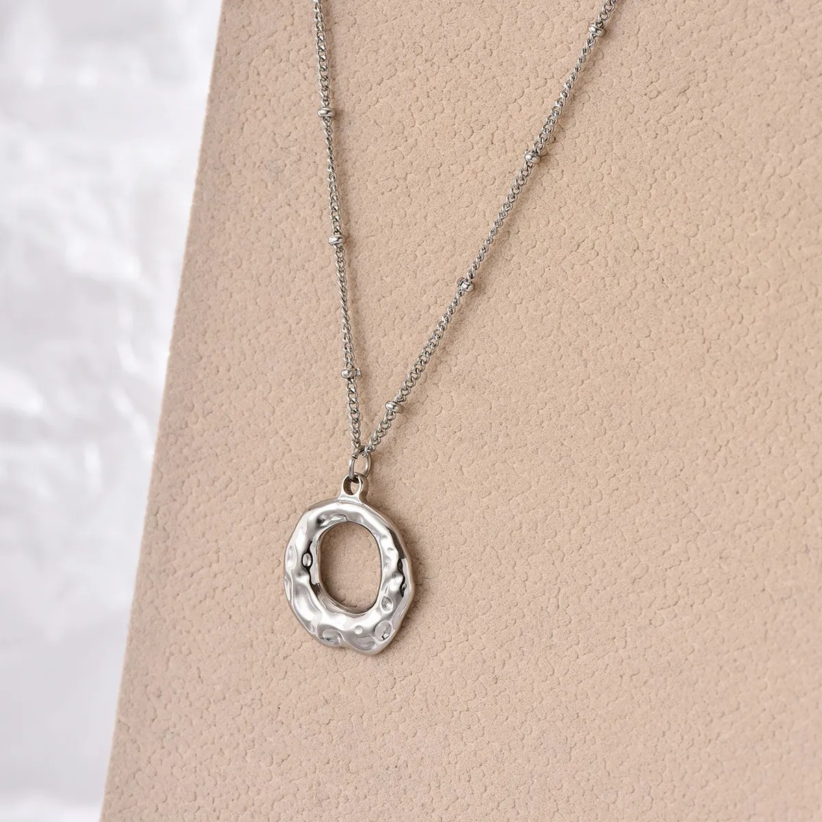 Simple Style Irregular Stainless Steel Polishing Plating 14K Gold Plated Pendant Necklace_colorza_4
