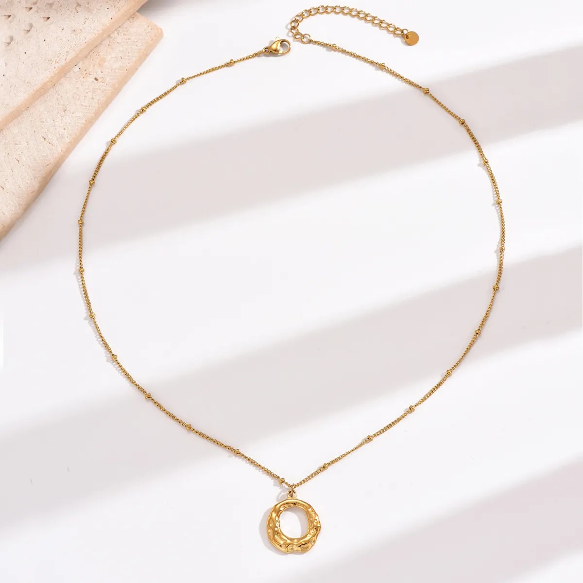 Simple Style Irregular Stainless Steel Polishing Plating 14K Gold Plated Pendant Necklace_colorza_5