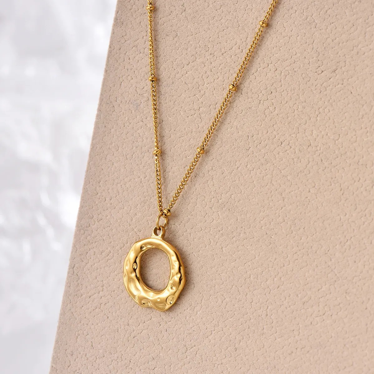 Simple Style Irregular Stainless Steel Polishing Plating 14K Gold Plated Pendant Necklace_colorza_6