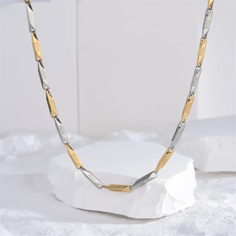 Casual Classic Style Artistic Rhombus Titanium Steel Polishing Plating 14K Gold Plated Necklace_colorza_1