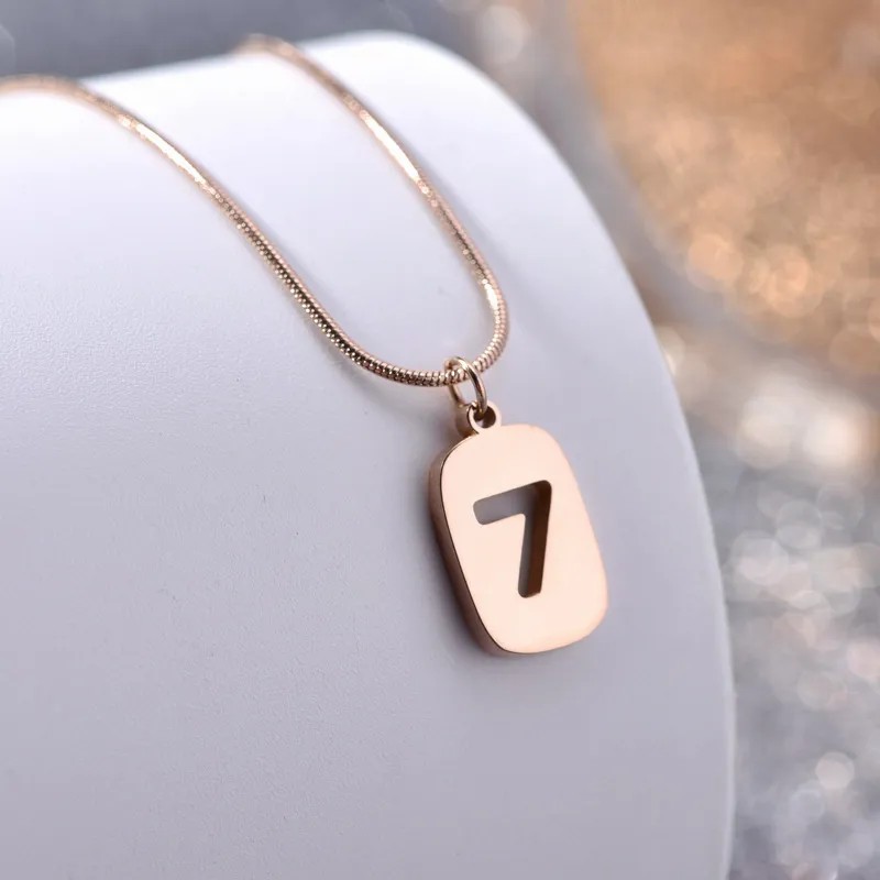 Simple Style Number Titanium Steel Plating 18K Gold Plated Pendant Necklace_colorza_3