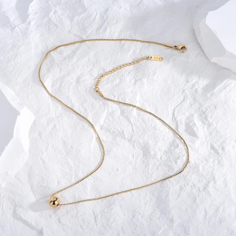 Casual Classic Style Artistic Circle Titanium Steel Polishing Plating 18K Gold Plated Necklace_colorza_2