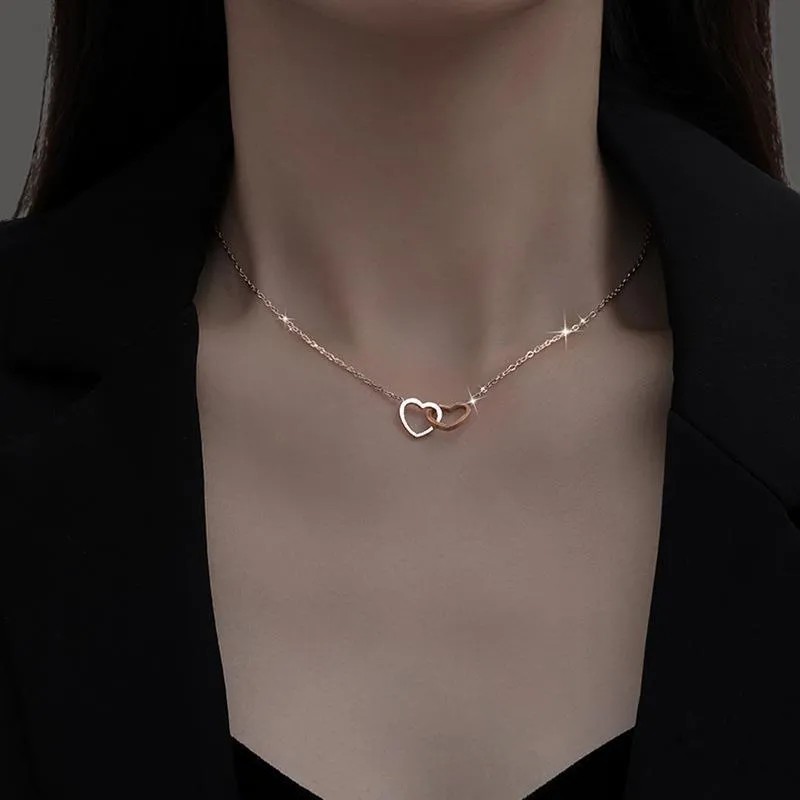 Simple Style Heart Shape Titanium Steel Plating 18K Gold Plated Necklace_colorza_1